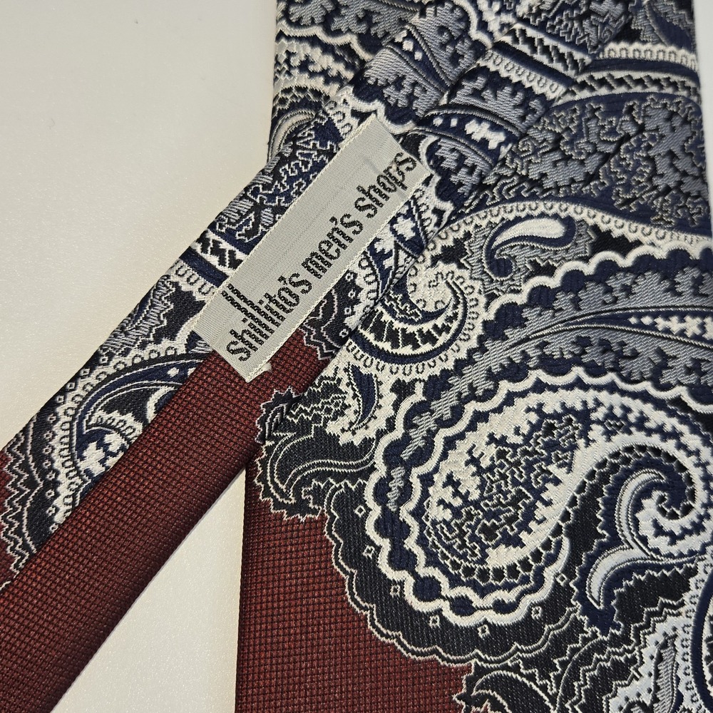 Vtg‎ 70s Mr John Beau Brummell Paisley Tie Shillito's Men's Shop Burgundy 4x57